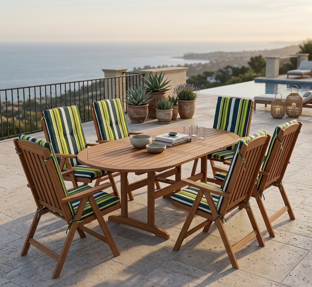 Handicrafts Wooden dinning multi position teak wood chair with out door cushion