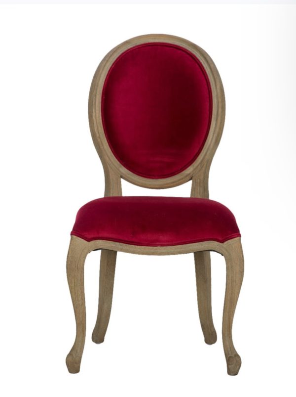 Red velvet dining chair - Image 2