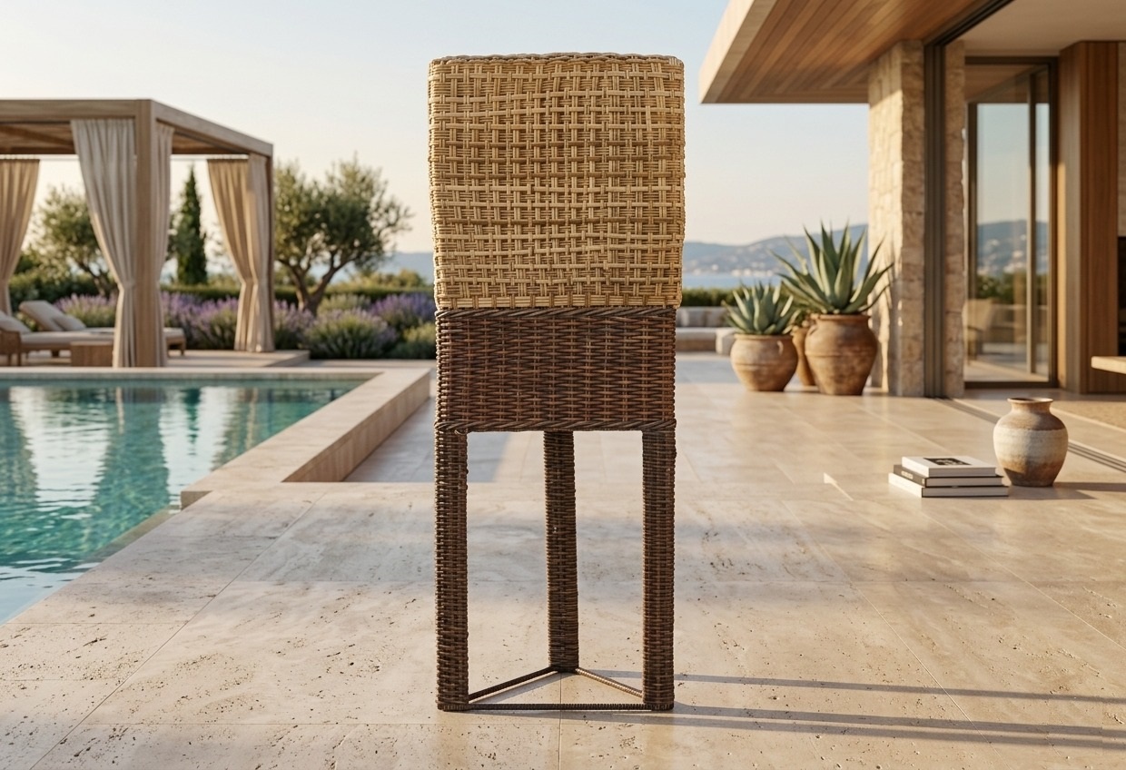 Natural Rattan Stand Lighting Unit