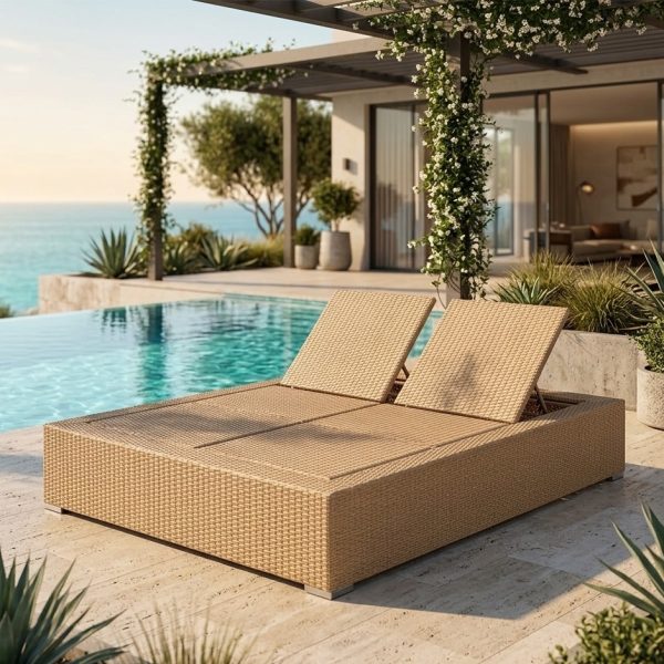 Rattan Double Sun Lounger