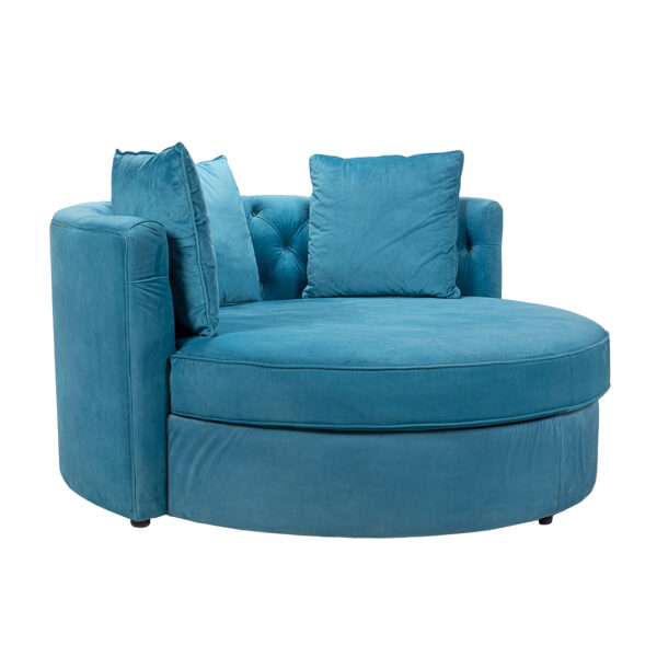 Round Sofa Suede Capotene Turquoise