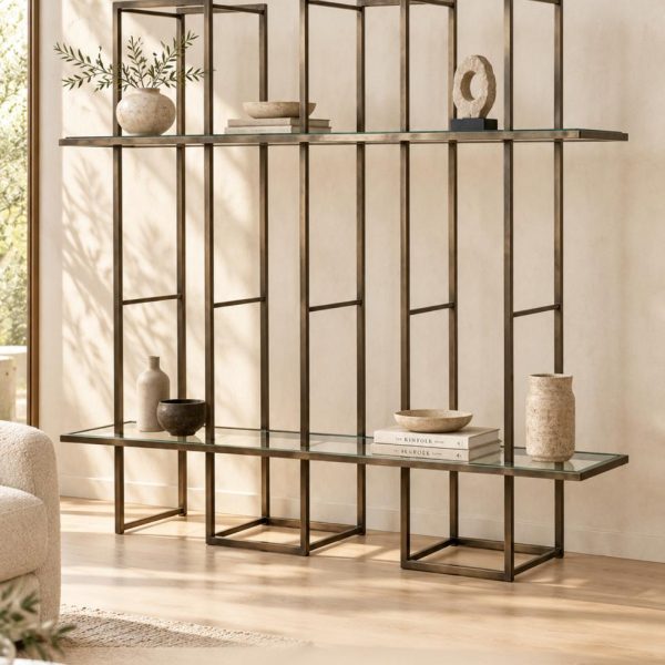 Solid Stainless Steel Cabinet Aged  With Glass