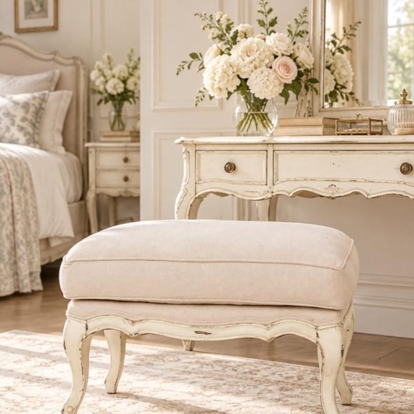 SOLID OAK VINTAGE HANDE MADE OTTOMAN LOUIS