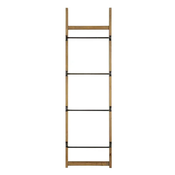 Metal & Wood Wall Rack w/ 4 Bars, KD