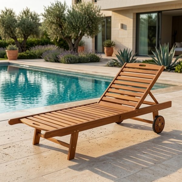 ERA LOUNGER WITH STANDARD LOUNGER CUSHION-TEAK WOOD