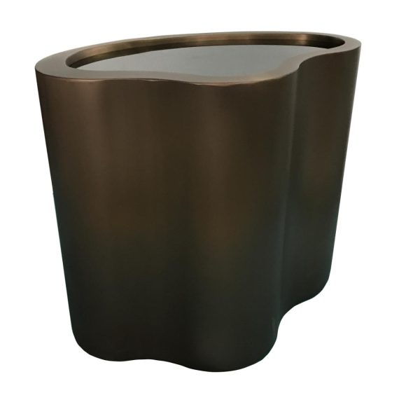 Contemporary Sculptural Side Table (Brushed Gun Black )