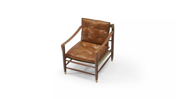 luxurious leather accent chair (gucci brown) - Image 2