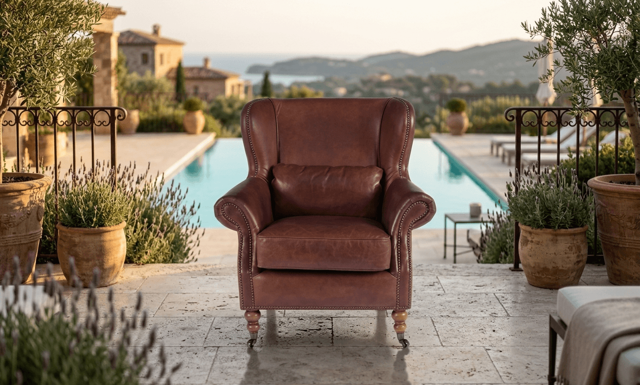 Scholar Real Leather Arm Chair(1)