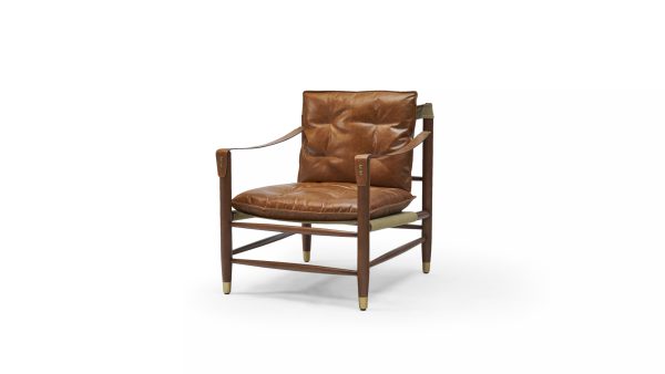 luxurious leather accent chair (gucci brown)