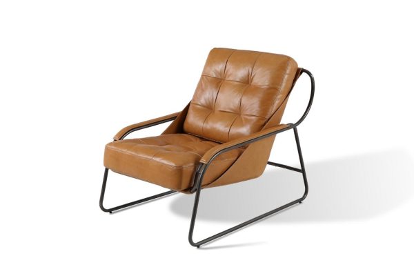 modern leather pandora armchair (shantonic black)