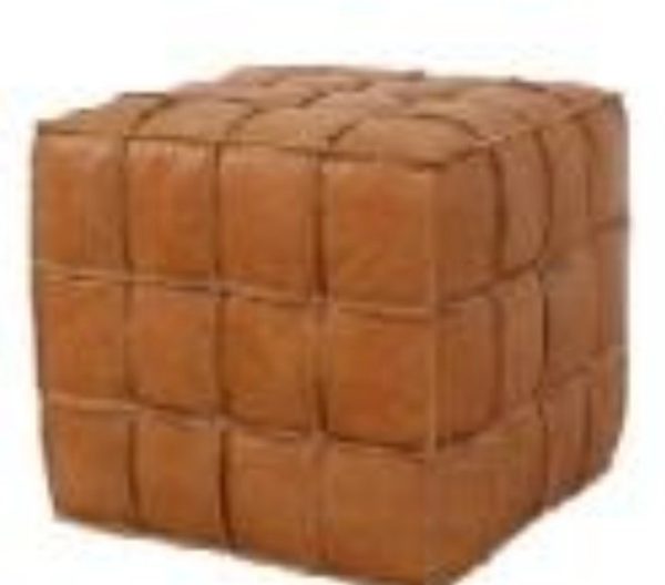 Real Leather cube ottoman