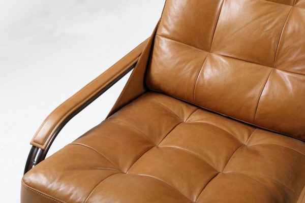 modern leather pandora armchair (shantonic black) - Image 3