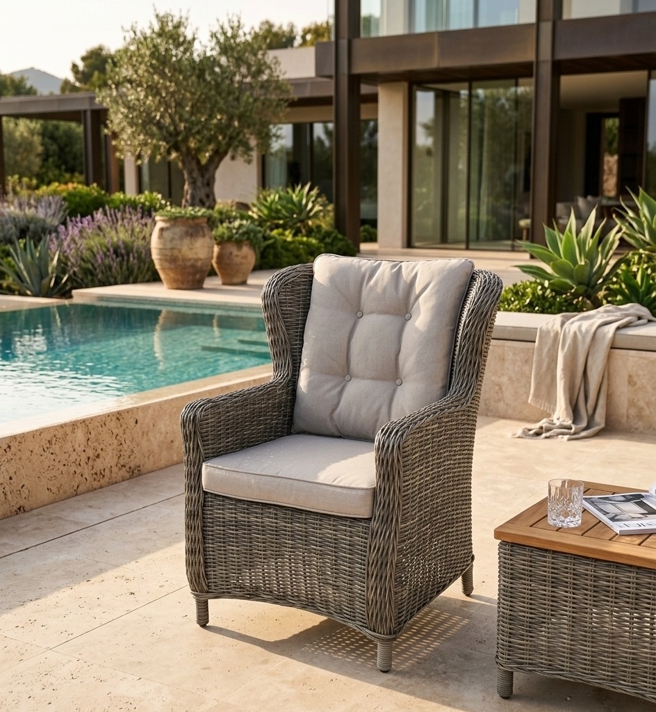 Artificial Rattan Chair With Cushion Netherland Origin