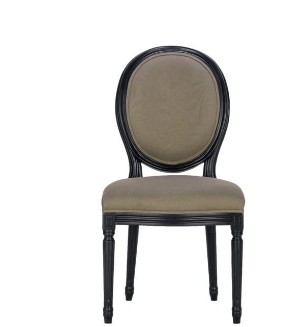 Brown fabric dining chair - Image 2