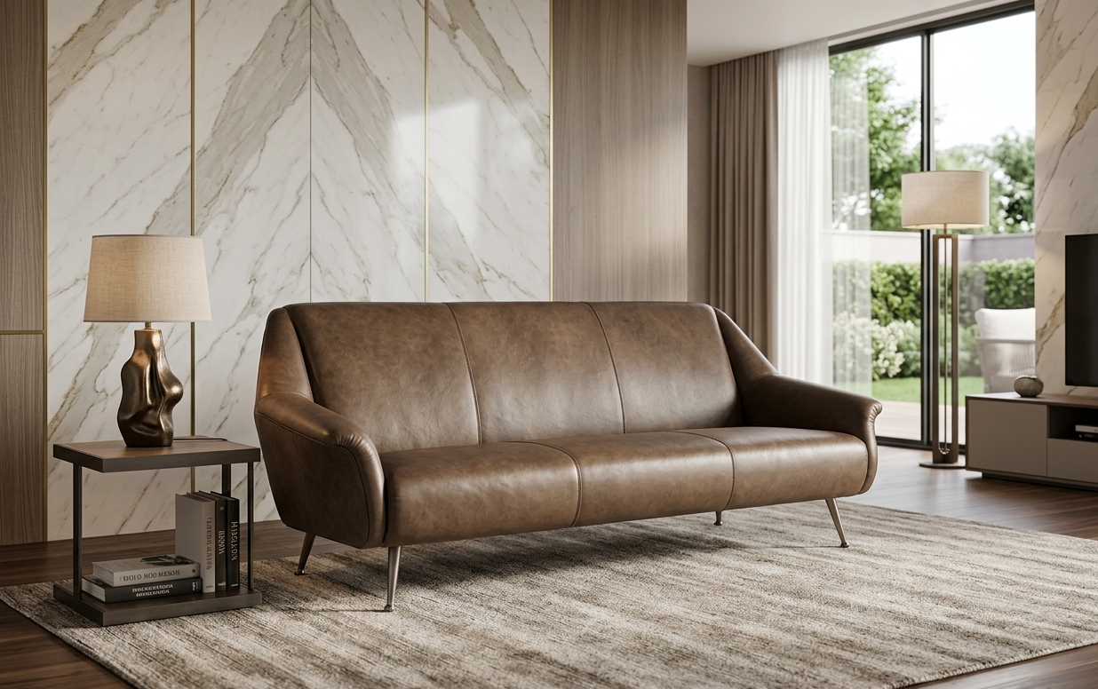 Real Full Leather Sofa Hand Made Finishing