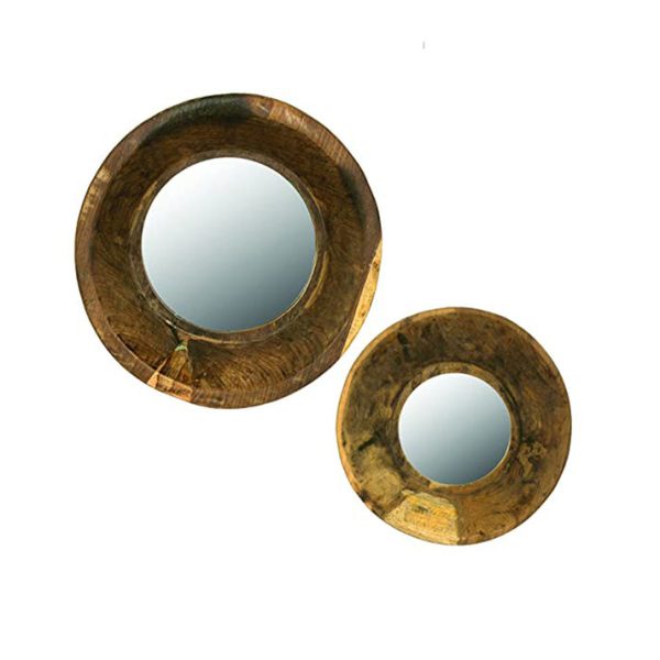Vintage Leather Bowel Framed Mirror