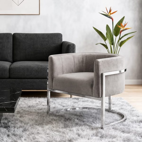 Grey Velvet Dining Chair
