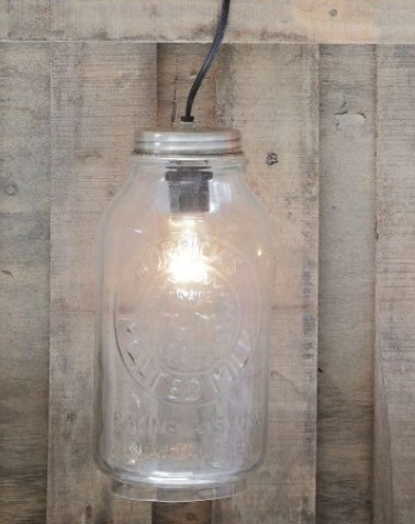Glass Vintage Mason Jar Pendent Lamp