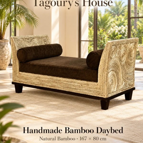 Natural Bamboo Material Bed Fully Hand Made