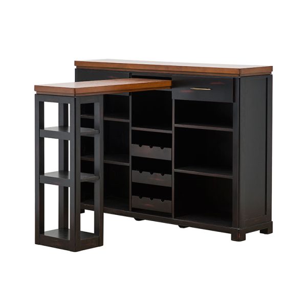 Display Wood Black Solid Natural Extendable Counter Bar