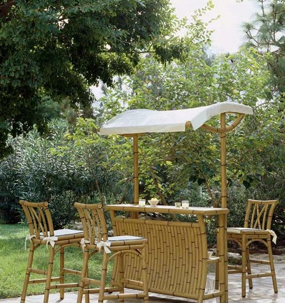 Alluminium Tupe  Bar Chair With Bamboo Texture