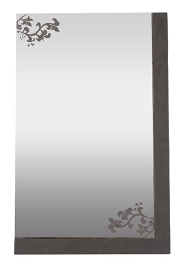 Mirror with wooden black frame
