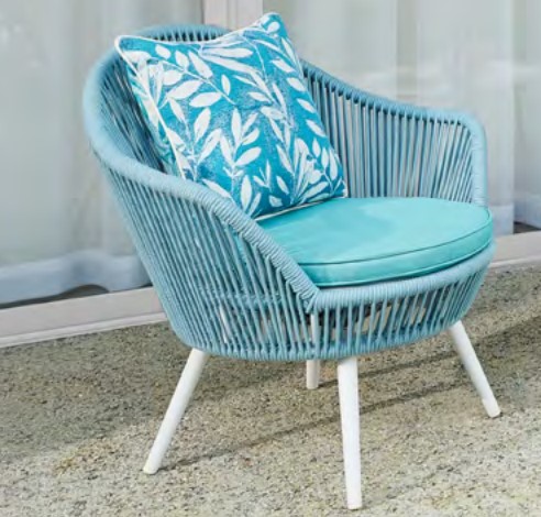 Blue and white floral outdoor cushions