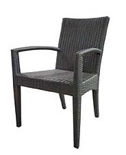 Black rattan armchair