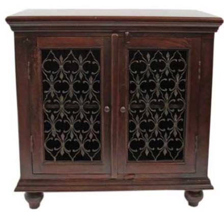 Hand Carved Square End Table