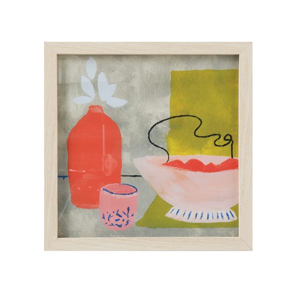 Wood Color Framed Wall Decor