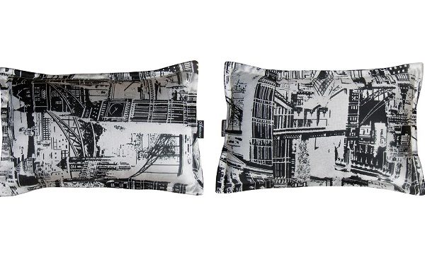 Black and white fabric pillow