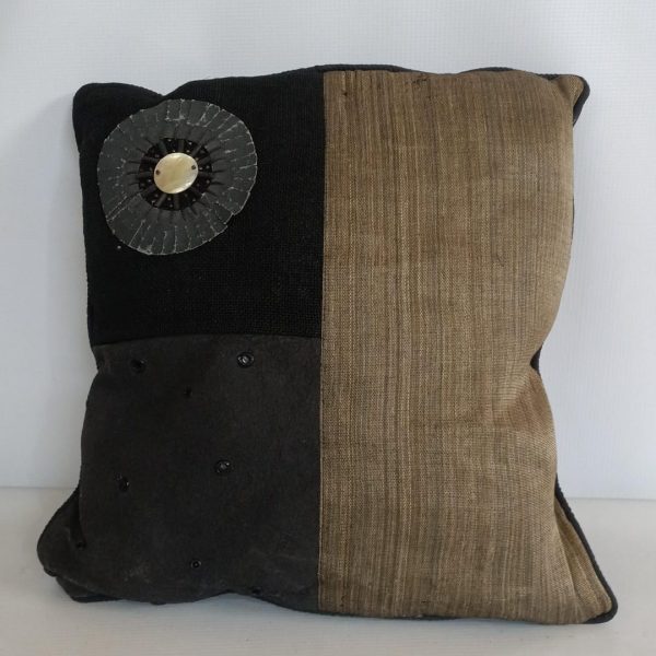Half brown and beige pillow