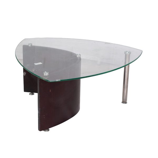 U shaped wooden table with metal leg