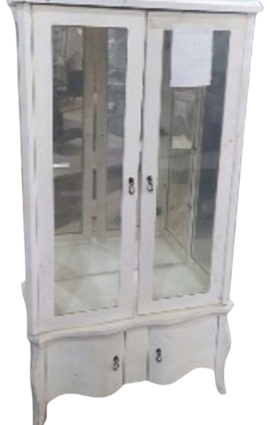 White wood niche with glass