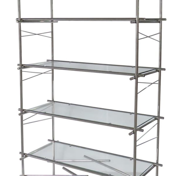 Silver stainless steel book display