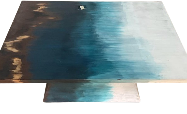 Blue, white coffee table