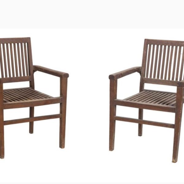 Solid Natural Teak Wood Stacking Chair