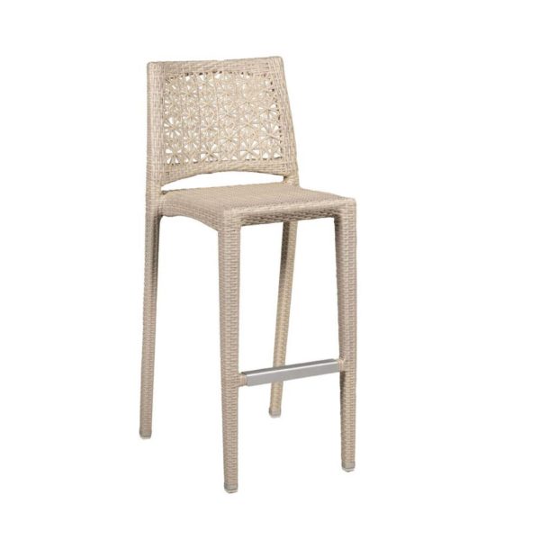 Light beige high rattan chair