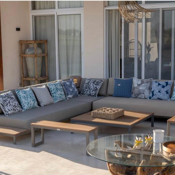 Blue pattern outdoor cushions