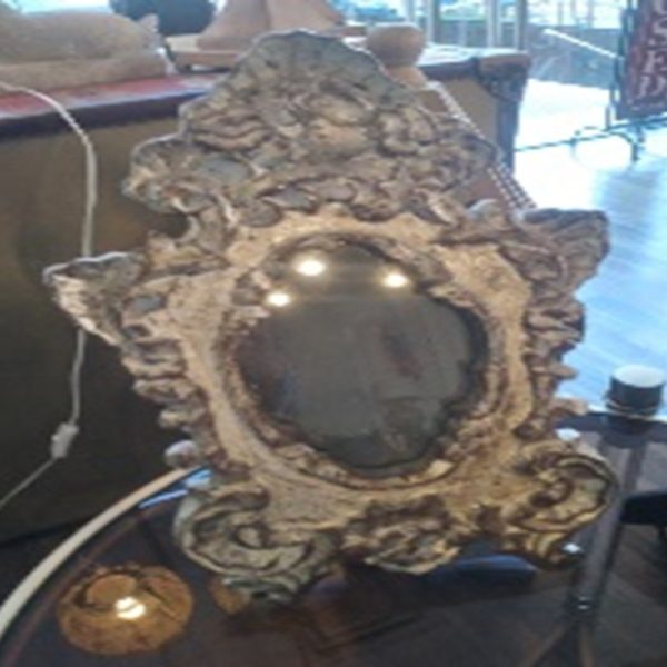 Vintage Silver wood frame with glass French Origin
