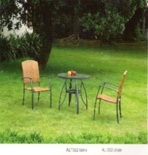 Metal chair in rattan