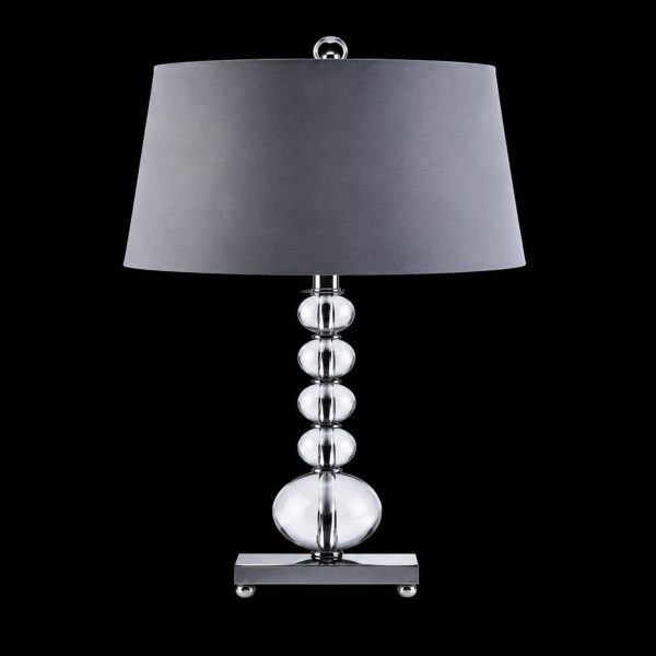 GLASS & METAL TABLE  LAMP