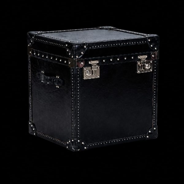 LEATHER TRUNK STORAGE BOX / SIDE TABLE