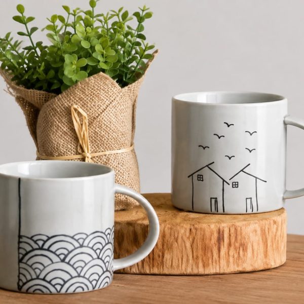 Stoneware Hand-Painted Mug