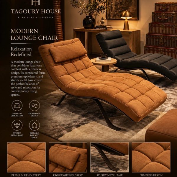 A modern lounge chair that combines luxurious comfort with a timeless design.